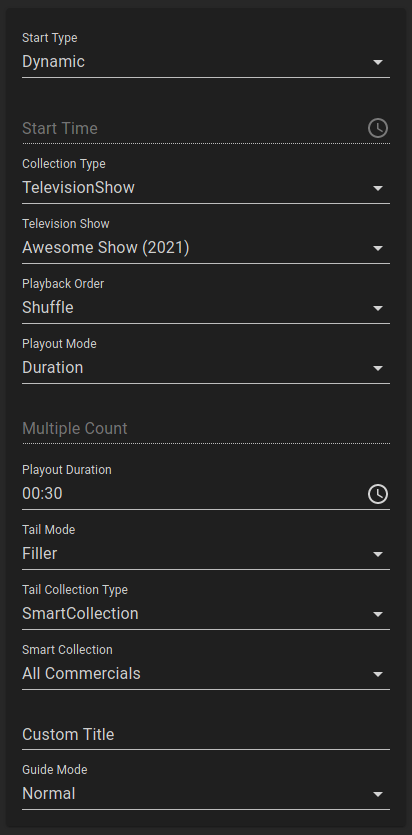 24/7 Show Every 30 Minutes with Filler