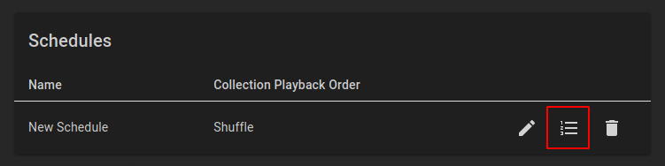 Schedules Edit Schedule Items Button