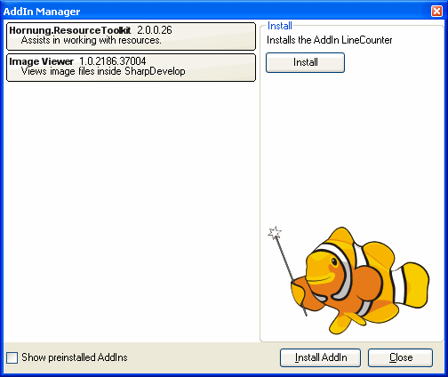AddIn Manager screenshot